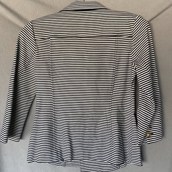 Cabi Navy White Striped Blazer Size S | Gold Button Nautical Jacket - Picture 8 of 8